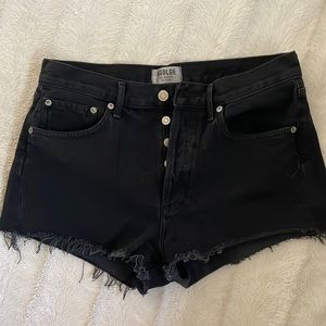 Agolde black denim shorts